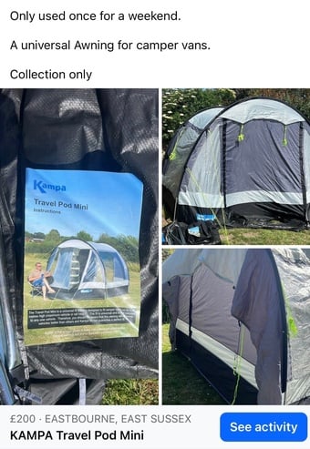 Campervan awning KAMPA Travel Pod mini
