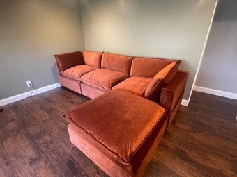 Modern Burnt Orange 4x Seater Cloud Albnay Park Comfy Couch 