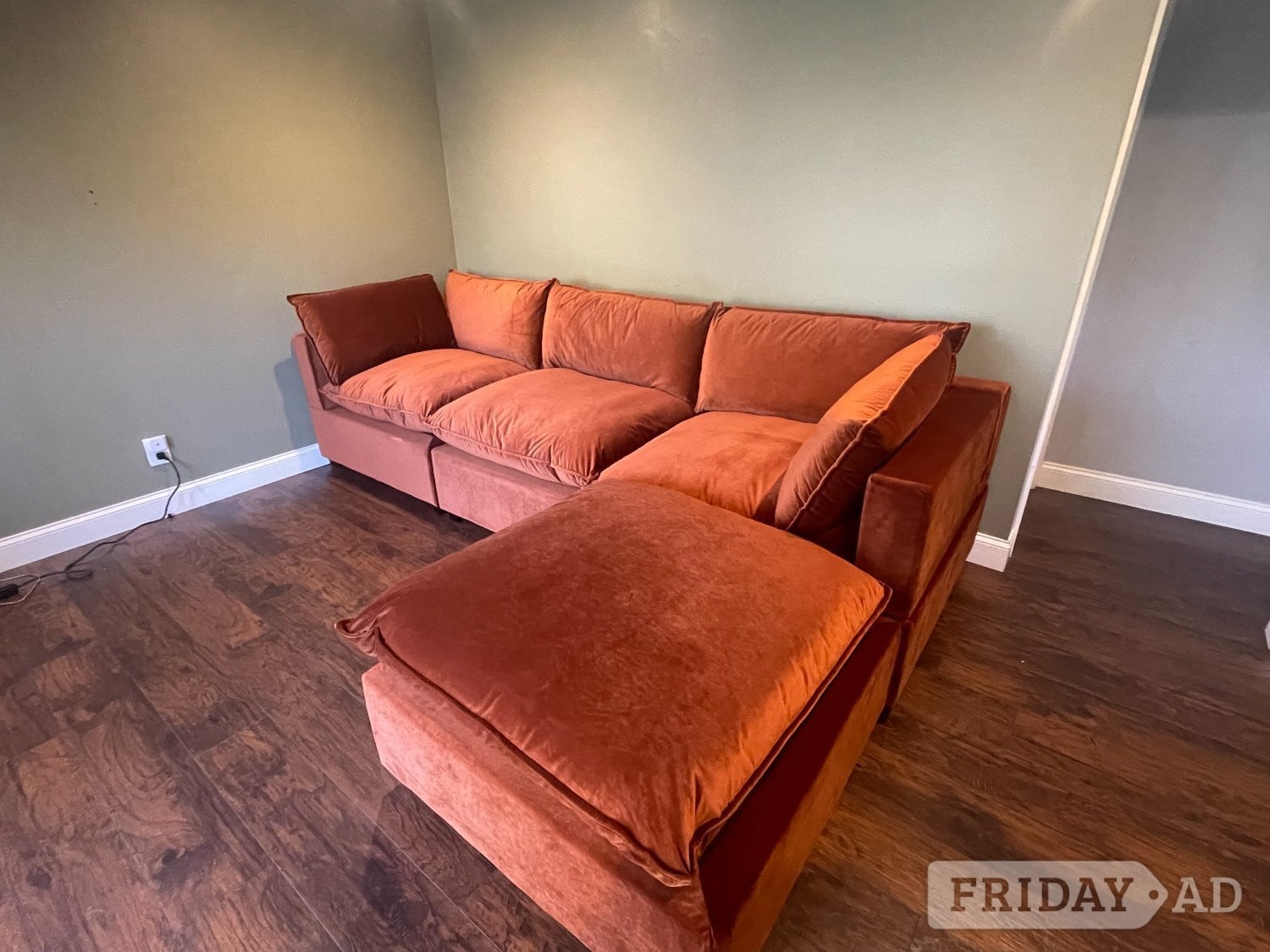 Modern Burnt Orange 4x Seater Cloud Albnay Park Comfy Couch  in London