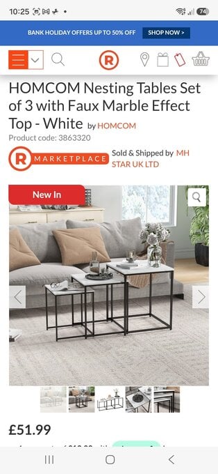 Brand new in original packaging nest of tables from the range
