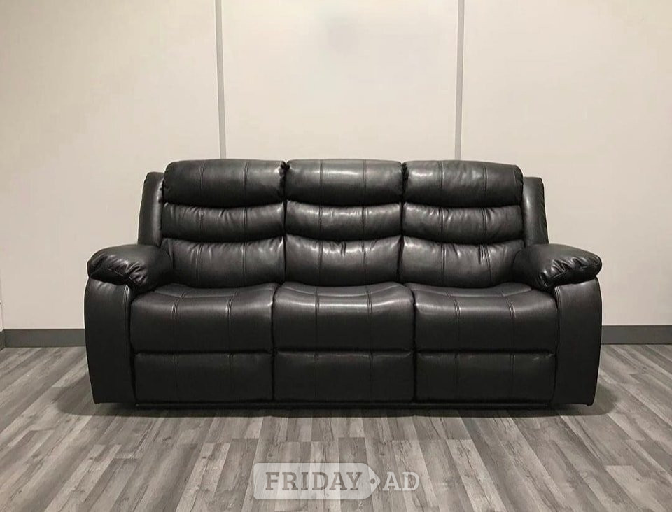 Lewisham Black Leather Roma Recliner 3 seater & 2 Seater ¬ Cash on Arrival