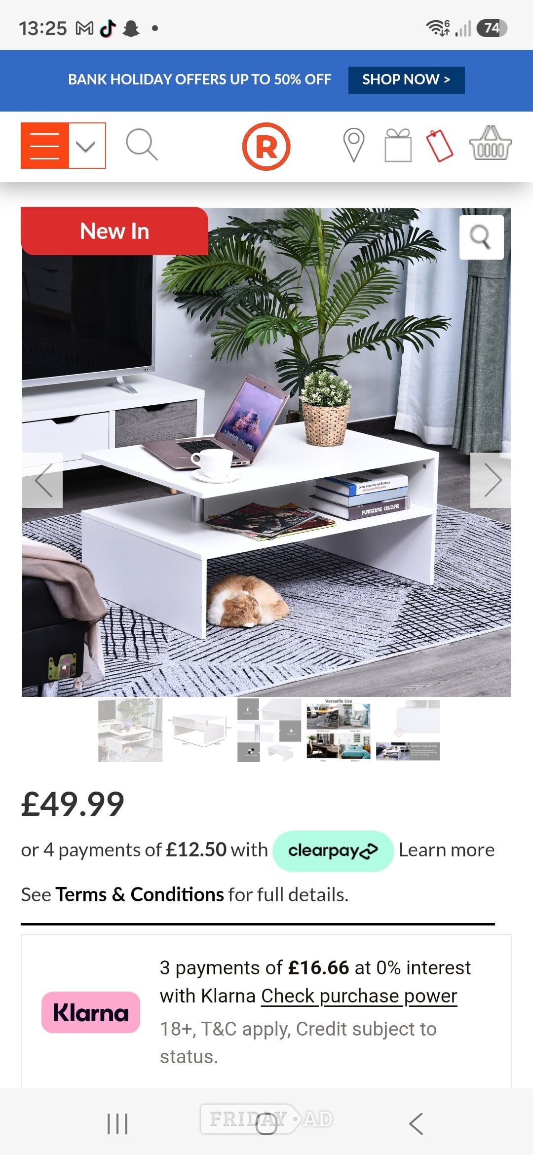 Brand new in original packaging 2 tier coffee table in Croydon