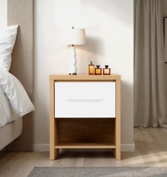SEVILLE 1 DRAWER BEDSIDE - WHITE GLOSS