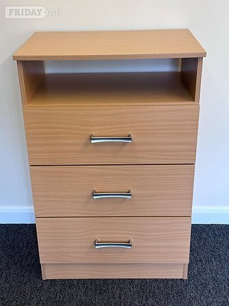 Rotherham POLAR 2 DOOR WARDROBE CHEST AND BEDSIDE - BEECH EFFECT