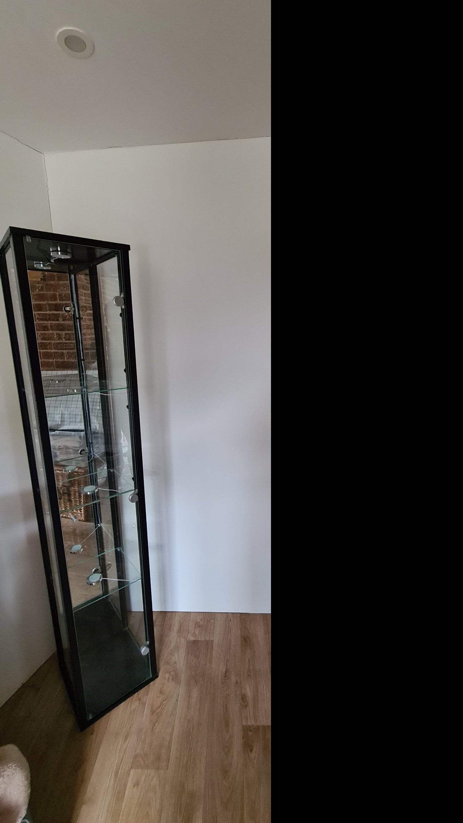 Bexhill-On-Sea Glass display cabinet painted black 