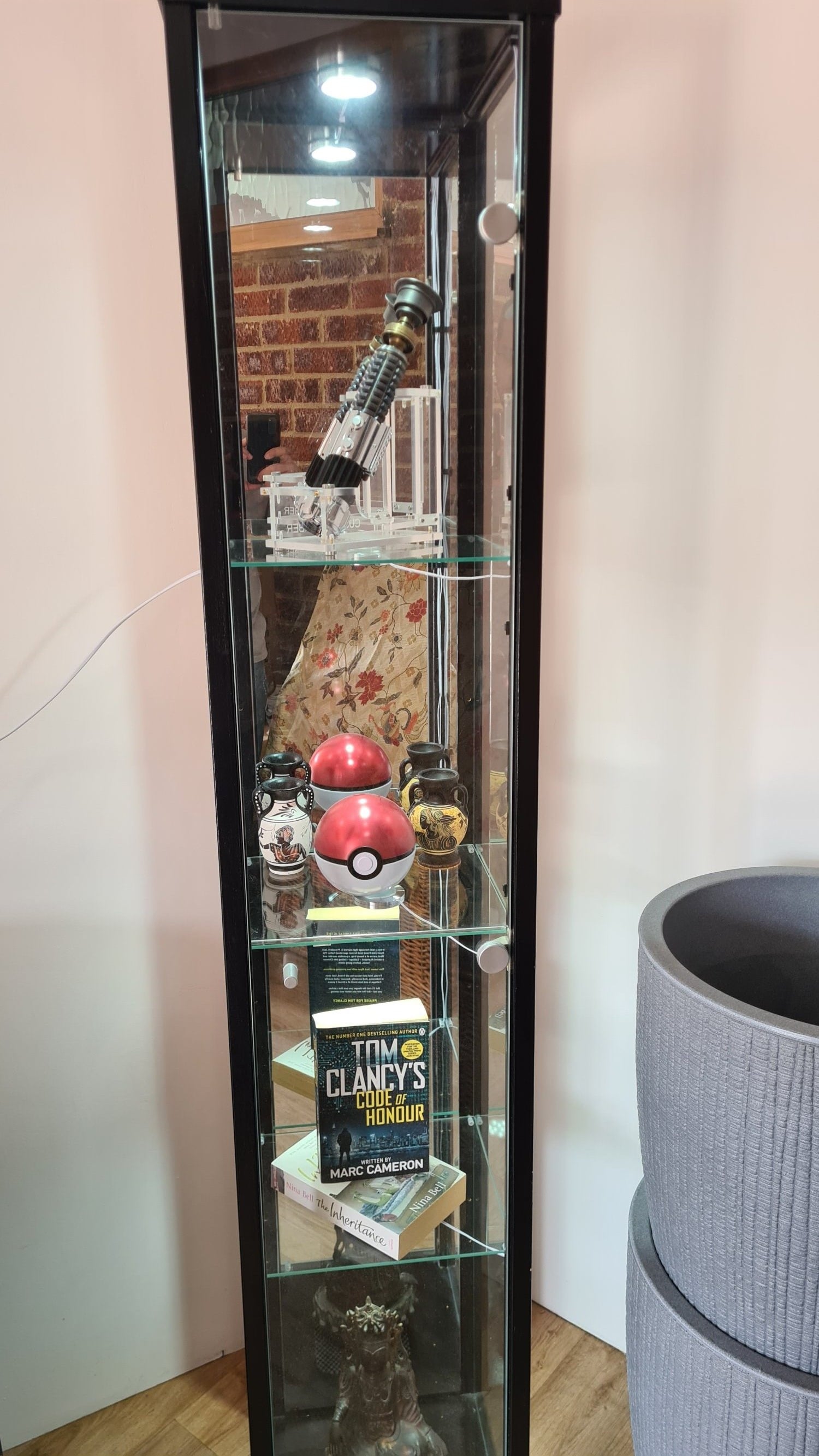 Glass display cabinet painted black  - Furniture in Bexhill-On-Sea