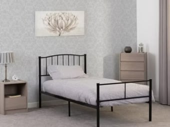 SINGLE - NEWTON METAL BED FRAME - BLACK