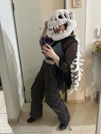 Plush Dinosaur Skeleton Fancy Dress for Kids