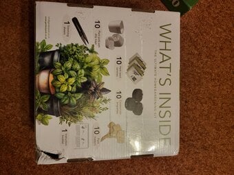 complete herb growing kit   new but damaged box see discription