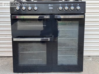 Flavel dual fuel gas range cooker 90cm fsd black 3 months warrant