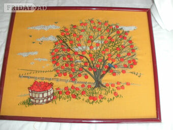 lovely embroidered apple tree picture