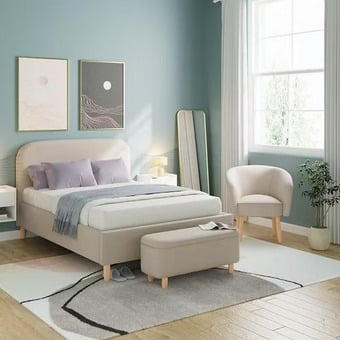 Florence BOUCLE OTTOMAN STORAGE BED - DOUBLE