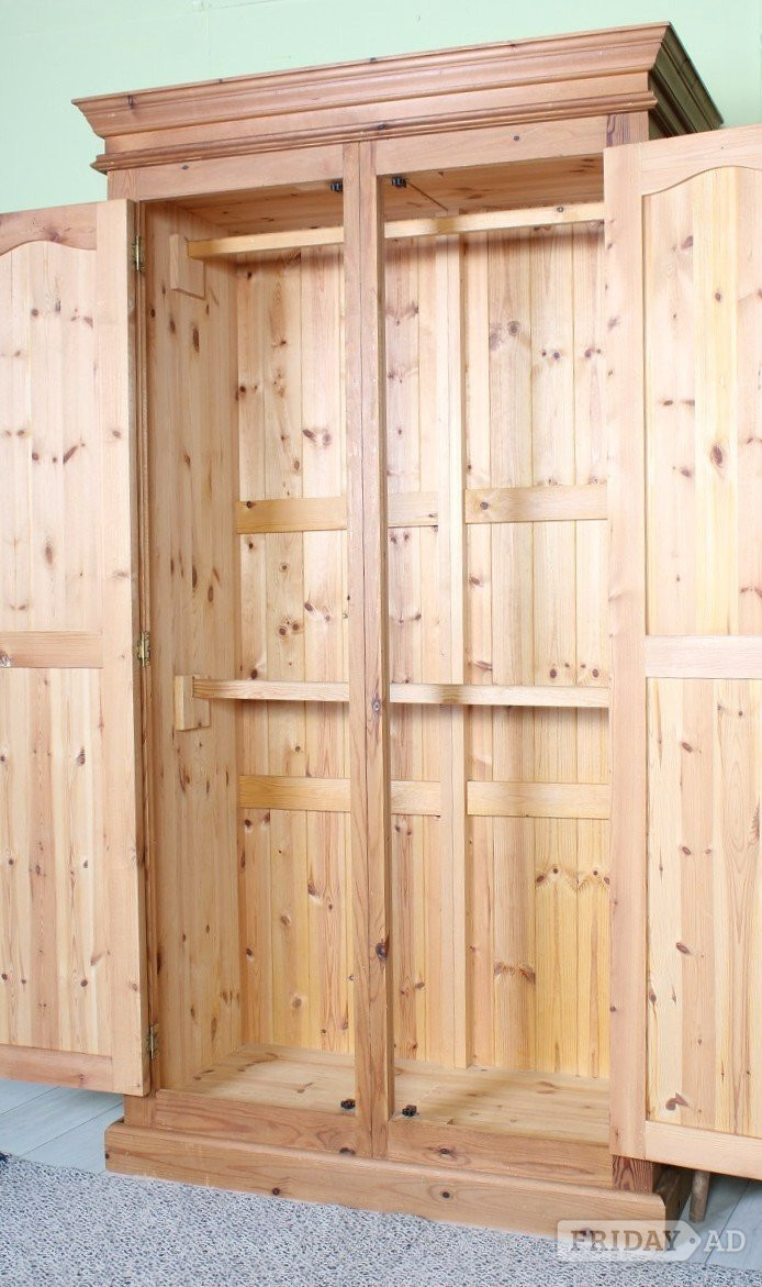 Delivery Options - Pine Farmhouse Wardrobe 2 Hanging Rails in Hailsham