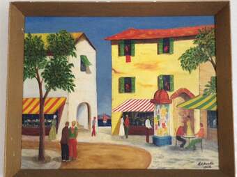 Vintage (1958) Village scene