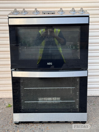 AEG gas cooker 60cm fsd stainless steel double oven 3 months warr
