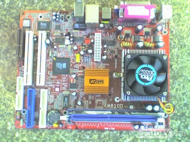 PC Chips M810D Motherboard with CPU, HS Fan & 256Mb SDRAM - USED - Computers & Electronics