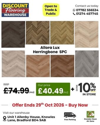 Allora Lux Herringbone SPC Flooring £40.49/m²