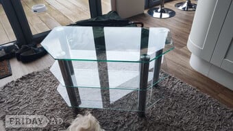 Glass / chrome TV stand, 3-tier