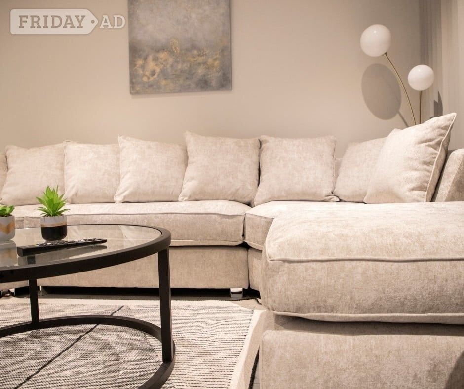 Wolverhampton Luxury Cream U Shape Sofa | Walsall | Same Day Delivery