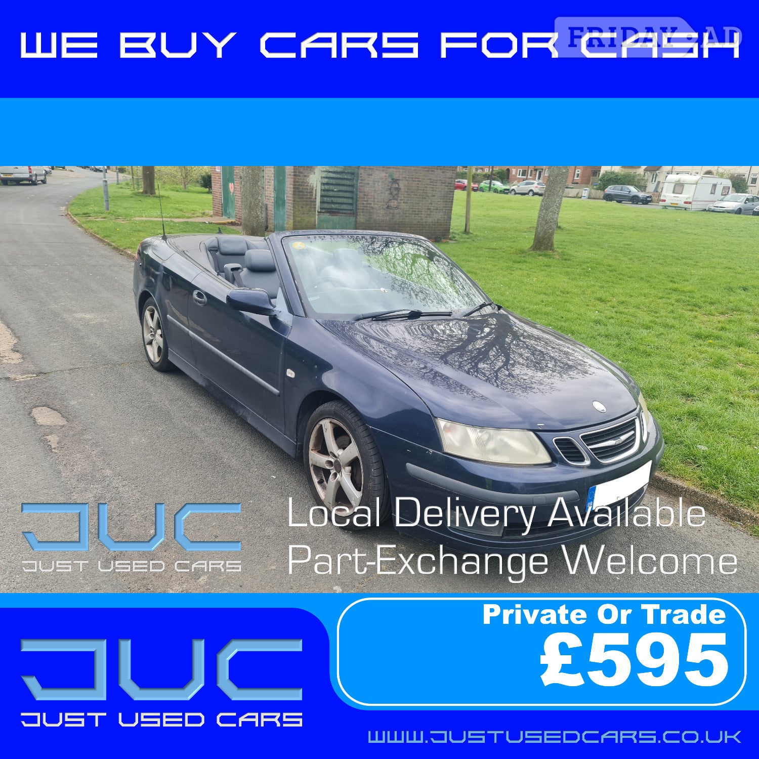 Saab 9-3 2.0 Vector 150BHP (Manual Petrol) 54 Reg 2004 82,701 in Lewes