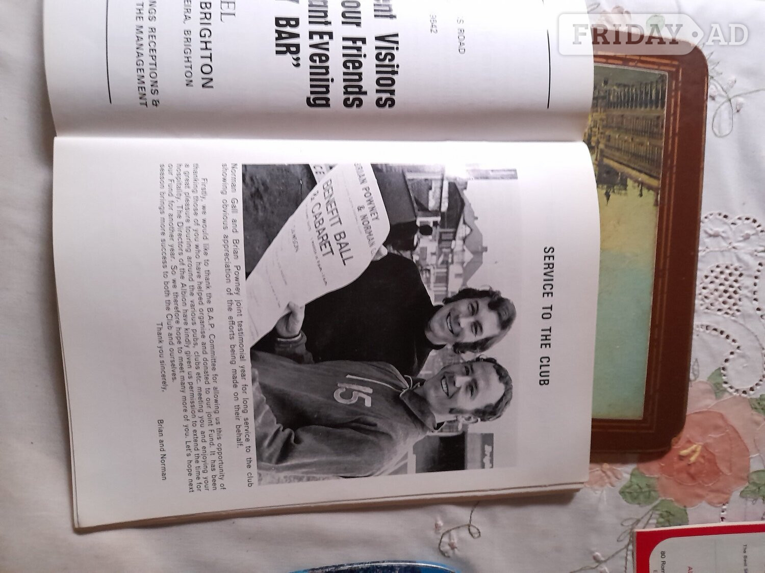 Collection of brighton and hove albion football programmes and me in Eastbourne