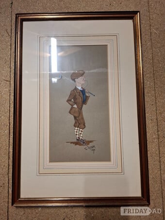 Set of Two Character Golf Pictures