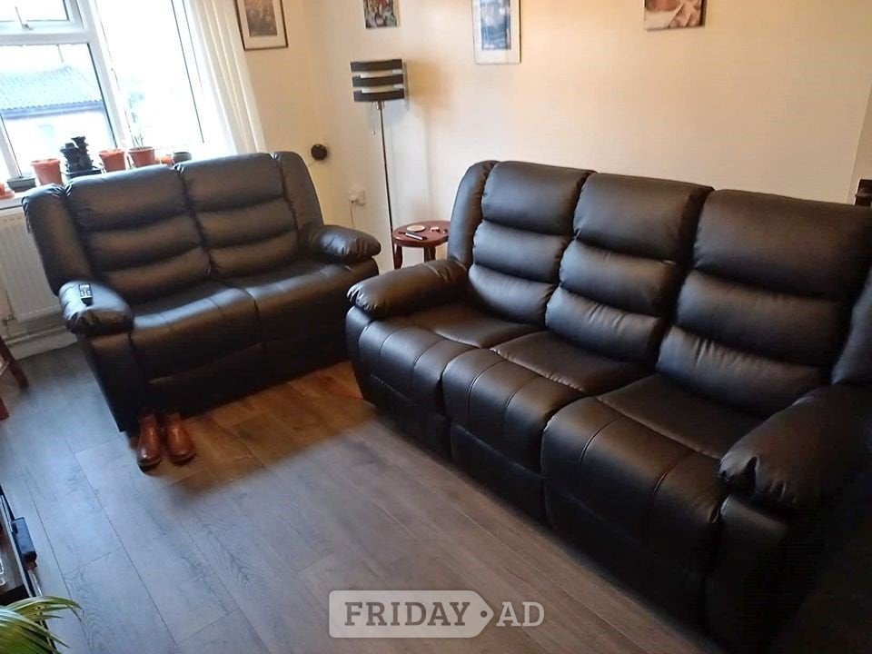 🔥 Black Recliner 3+2 Sofa | Walsall | Same Day Delivery - Furniture in Walsall
