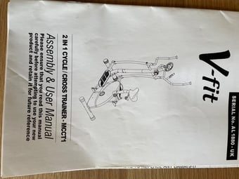 V Fit 2 in 1 exercise cycle / cross trainer