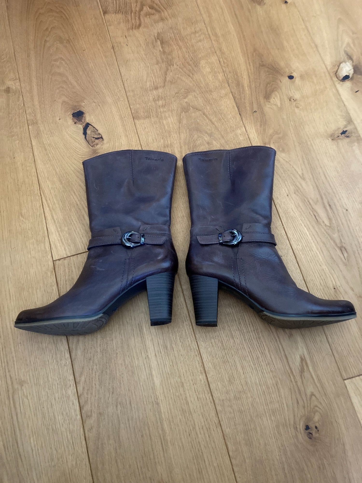Wortmann Tamaris Anti-Shokk Brown Mocca Mid-Calf Boots - UK5/EU38
