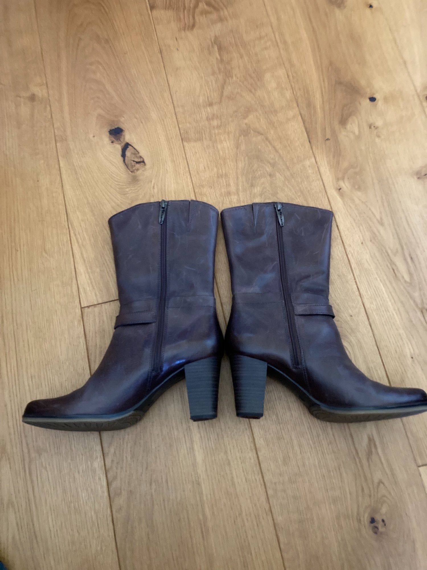 Crawley Wortmann Tamaris Anti-Shokk Brown Mocca Mid-Calf Boots - UK5/EU38