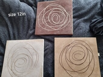 3 velvety swirly canvas artwork 