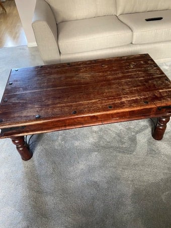 Dark oak coffee table