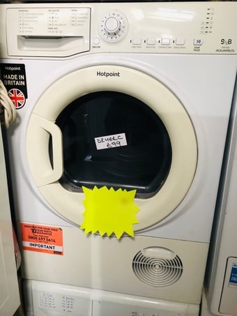 Hotpoint condenser tumble dryer 9KG sized capacity 