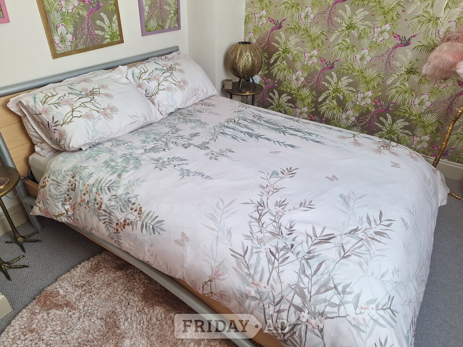 Standard double wood and metal bed with Emma mattress in Tidworth