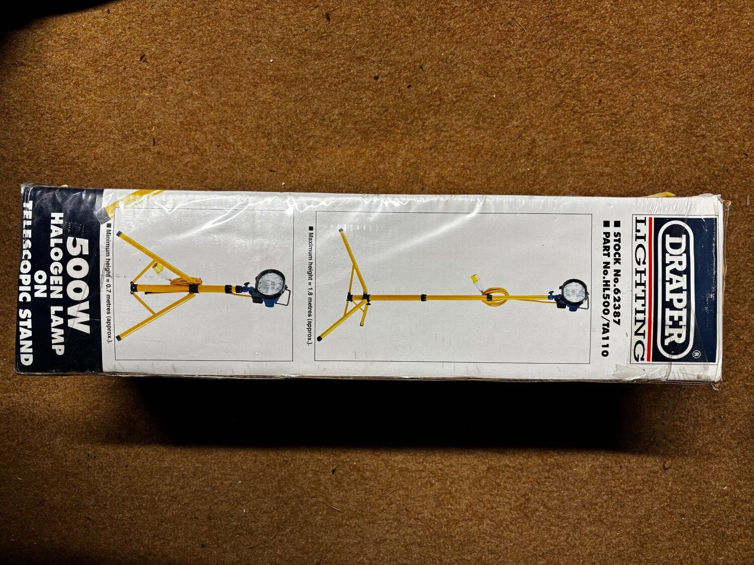 Draper 62387, 110V 500W halogen telescopic work lamp 