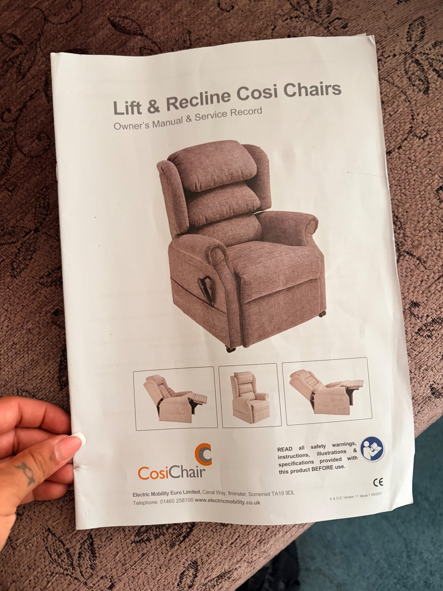 Electric Rise recliner arm chair