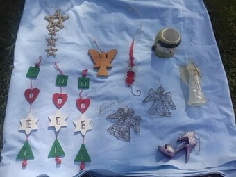 Christmas Decorations, Homemade, x 11.