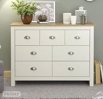 Lancaster 3 + 4 Drawer Merchants Chest Drawer Chest - CREAM