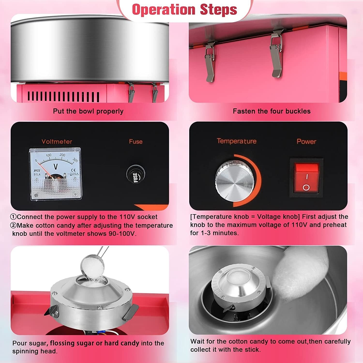 Birmingham Cotton Candy Maker Machine, Stainless Steel Candy Floss Bowl NEW
