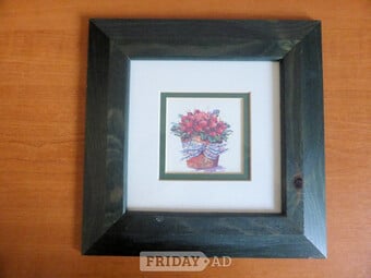 Three stained wood frames