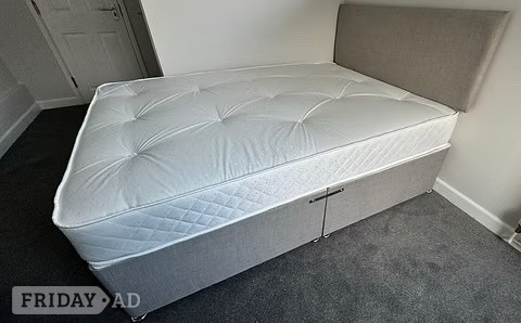 Rotherham double apollo mattress with divan base 2 DRAWERS and headboard 