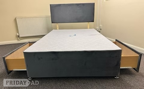 double apollo mattress with divan base 2 DRAWERS and headboard  - Furniture in Rotherham