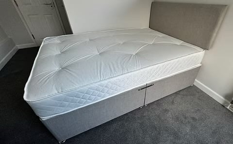Rotherham double apollo mattress with divan base 2 DRAWERS and headboard 