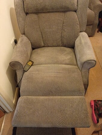 His and Hers electric dual motor rise and reclining chairs 
