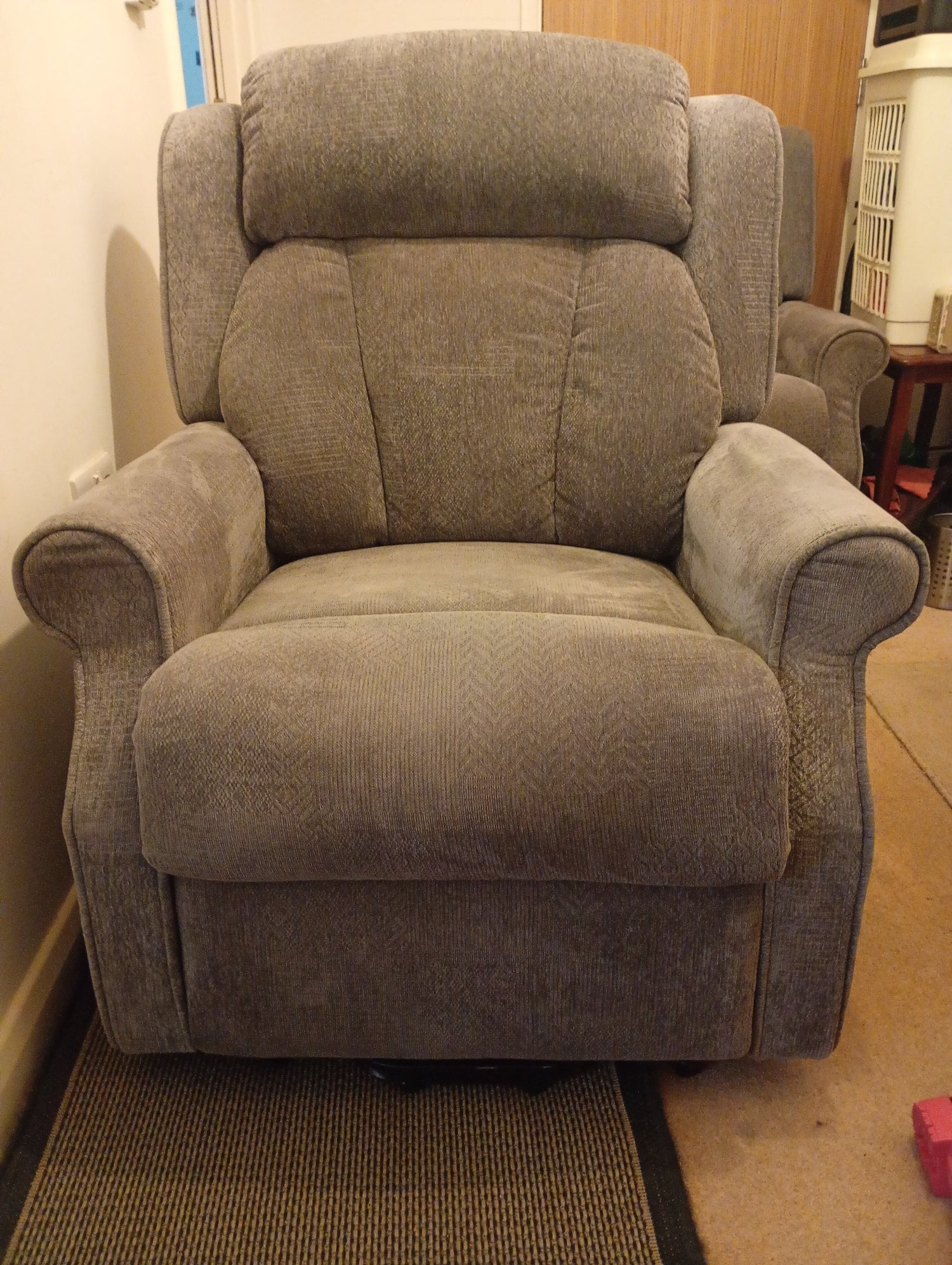 His and Hers electric dual motor rise and reclining chairs 
