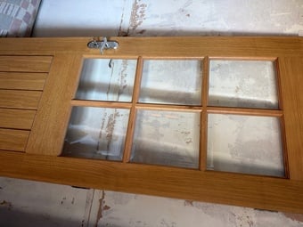 Oak style door with lock