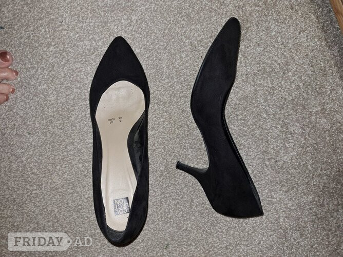 Black Suede Court Shoes