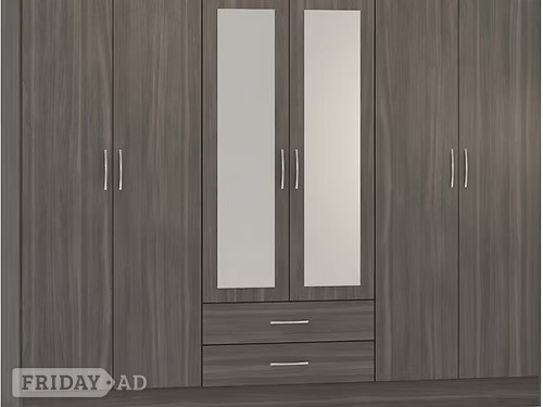 NEVADA 6 DOOR 2 DAWER 2 MIRROR WARDROBE FLAT PACK  in Rotherham