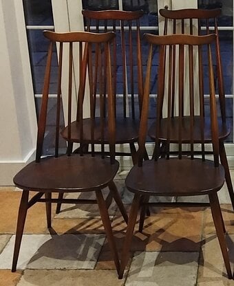 Ercol Set 4 Goldsmith Dining Chairs, Excellent Condition