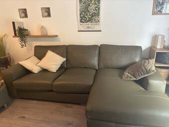 Moss green corner sofa